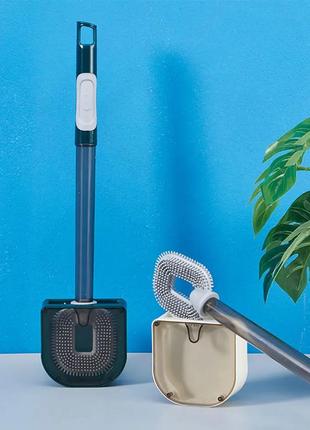 Ершик щётка силиконовая для унитаза с дозатором, 40 см