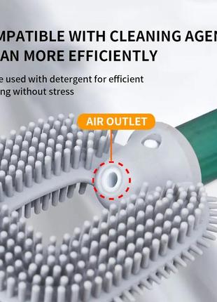 Ершик щётка силиконовая для унитаза с дозатором, 40 см