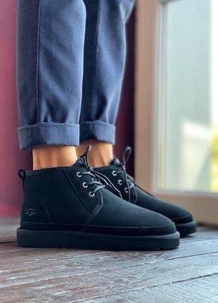 Ugg neumel black мужские ботинки с натуральным мехом /осень/зима/весна😍