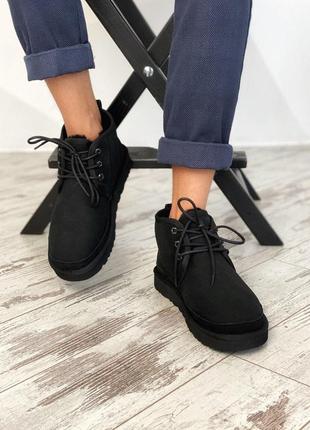 Ugg neumel black мужские ботинки с натуральным мехом /осень/зима/весна😍6 фото