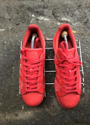 Кроссовки adidas superstar красные3 фото