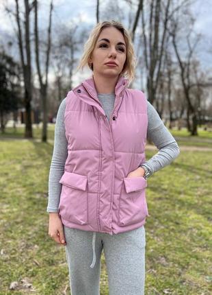Жилетка (безрукавка) осенняя рожева