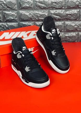Nike зимние деми кроссовки черные с белыми элементами зимние подростковые размеры 36-412 фото