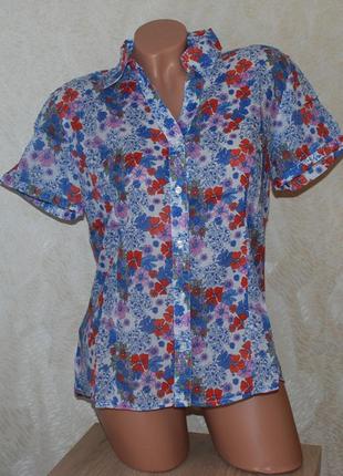 Блуза  принтована  бренду marco pecci
/ 100%бавовна/ приталена/