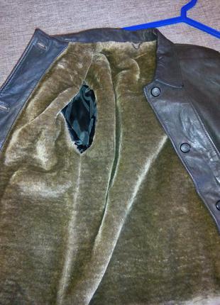 Женская зимняя кожаная куртка р-р s-m4 фото