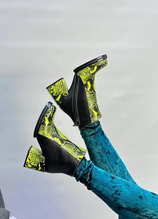Ботинки из натуральной итальянской кожи и замши женские на каблуке6 фото