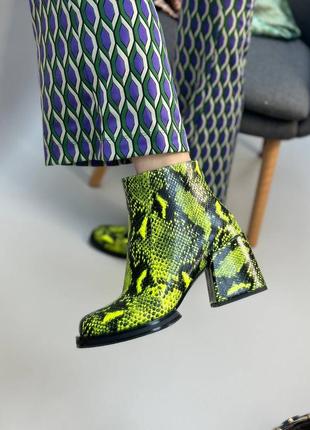Ботинки из натуральной итальянской кожи и замши женские на каблуке3 фото
