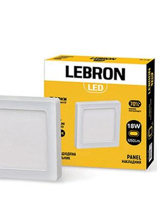 Led светильник lebron l-pss-1841, 18w, накладной, 220x220x36mm, 4100k, 1260lm, угол 120 °