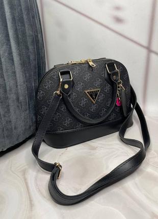 Женская черная сумочка guess black bag, на плечо