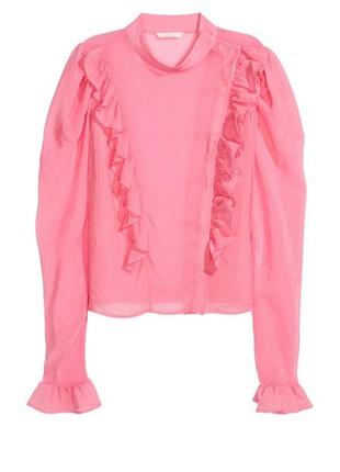 Невероятная розовая блуза из вискозной органзы h&m