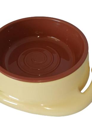 Пластикова миска animall в формі равлика, для котів, s, 200 мл, жовто-коричнева