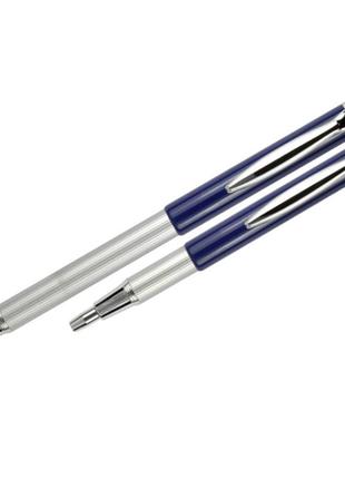 Ручка подарочная zebra шариковая, стілус, корпус синій металік, синя, telescopics (74413ш)