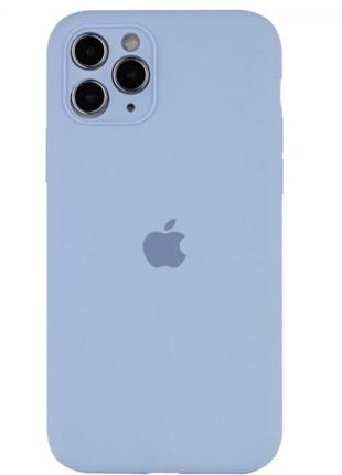 Чохол (з мікрофіброю) silicone case full camera protective для iphone 13 pro max (6.7")- солодкий синій1 фото