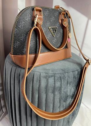 Жіноча чорна сумочка guess brown bag, на плече