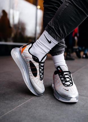 Nike air max 720-18 metallic silver, мужские стильные кроссовки найк аир макс, демисезон
