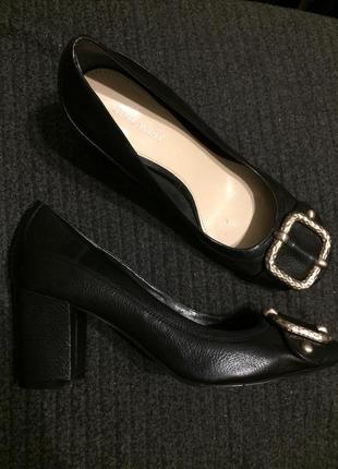 Nine west кожаные туфли чёрные 25 см