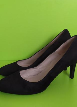 Замшевые чёрные туфли на шпильке, varese, 393 фото