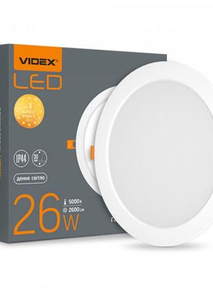 Led светильник back встроенный круглый videx 26w 5000k