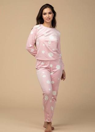 Пижама костюм домашний женский велюровый кофта с брюками1 фото