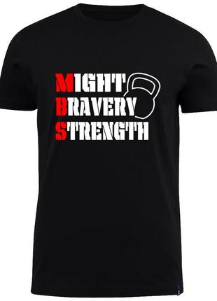 Футболка с принтом might bravery strength размер l 48-50