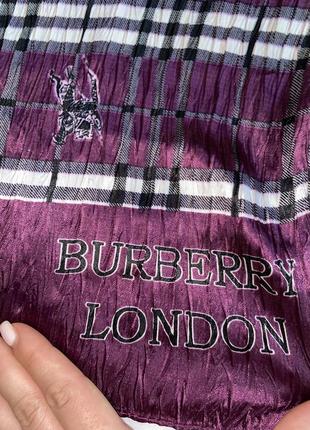 Атласний шарф платок хустка в клітинку снуд палантин burberry сатиновый платок шелковый шарфик атласный