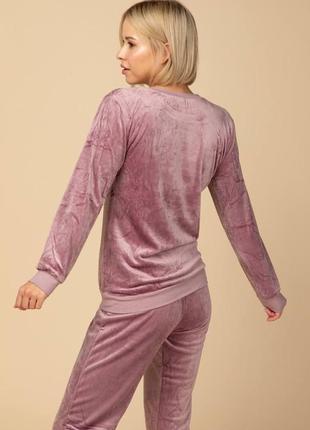 Пижама костюм домашний женский велюровый кофта с брюками3 фото