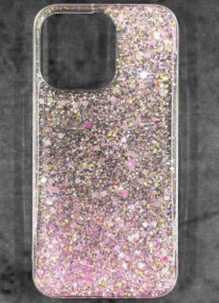 Чохол fashion shine для iphone 13 pro- рожевий