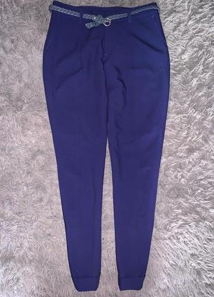 Стильные модные классические брюки синего цвета3 фото