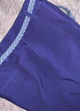 Стильные модные классические брюки синего цвета5 фото