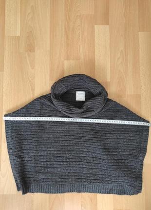 Детская теплая серая кофта пончо свитер terranova8 фото