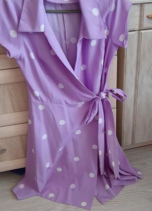 Платье на запах цвет лаванда1 фото