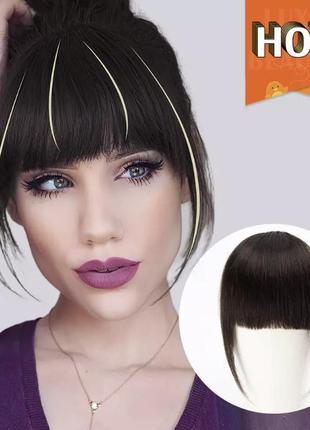 Тресса накладная челка из натуральных человеческих волос