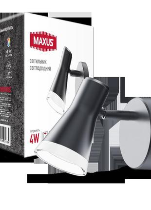 Спот светильник maxus msl-02c 4w 4100k черный