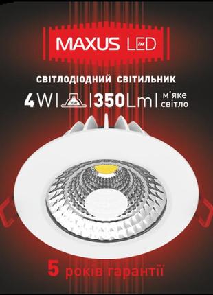 Led світильник точковий врізний maxus 4w тепле світло (1-sdl-001)3 фото