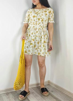 Молочное платье в желтые цветочки miss selfridge3 фото