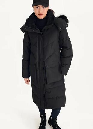 Теплый черный пуховик dkny до минус 23