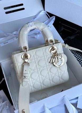 Сумка cd small lady dior my abcdior bag cream в высочайшем качестве2 фото