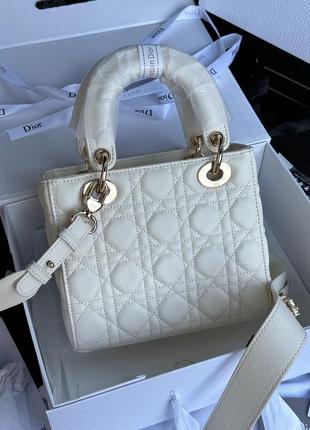 Сумка cd small lady dior my abcdior bag cream в высочайшем качестве7 фото