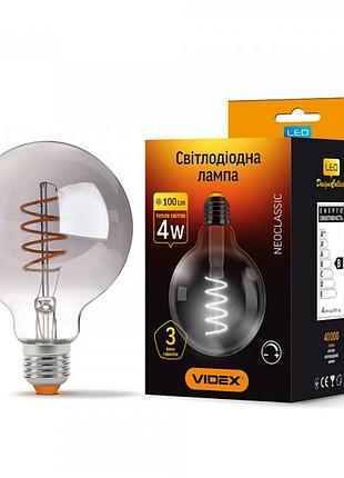 Led лампа videx filament g95fgd 4w e27 2100k димерна графіт