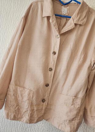 Жакет пиджак лен 100% льняной натуральный3 фото