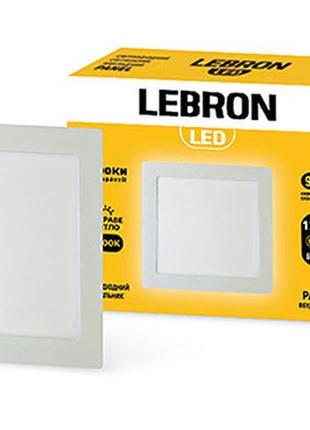 Led светильник lebron l-ps-1241, 12w, встроенный, 166x166x19mm, 4100k, 850lm, угол 120 °