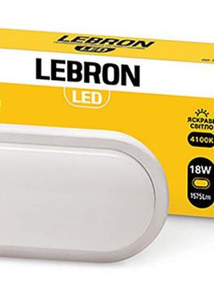 Led светильник lebron l-wlo, 18w, овал, 4100k, 1575lm, угол 140 °1 фото