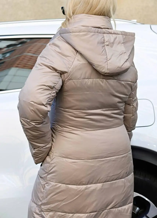 Куртка пуховик женская бежевая код п7582 фото