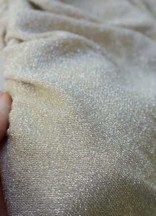 Актуальное коктельное платье с люрексом золота бюстье со сборками от shein4 фото