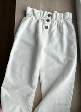 Білі джинси штани paperbag zara2 фото