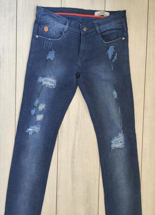 Якісні джинси сині рвані w30 пояс 39 см довжина 105 см3 фото