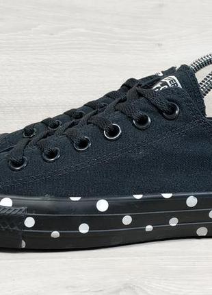 Чорні кеди в горошок converse all star оригінал, розмір 397 фото