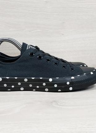 Чорні кеди в горошок converse all star оригінал, розмір 39