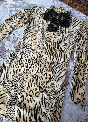 Платье туника леопард