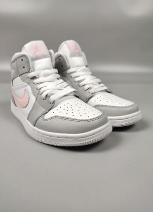 Nike air jordan 1 white gray pink